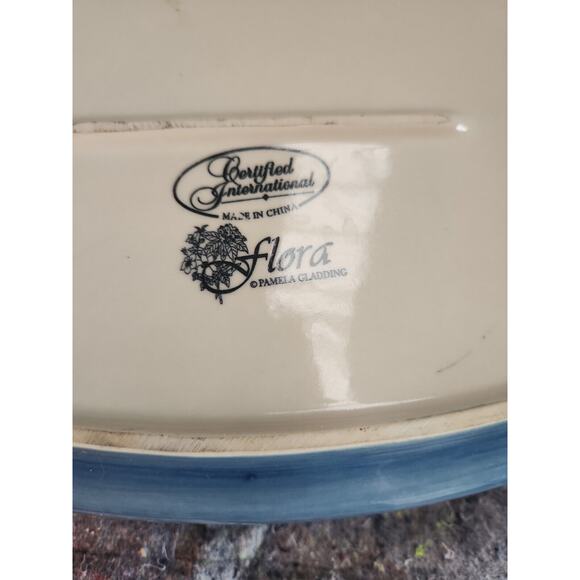Flora Pamela Gladding Oval Baker Certified Intl Casserole Dish Handpaint Floral - Picture 6 of 6